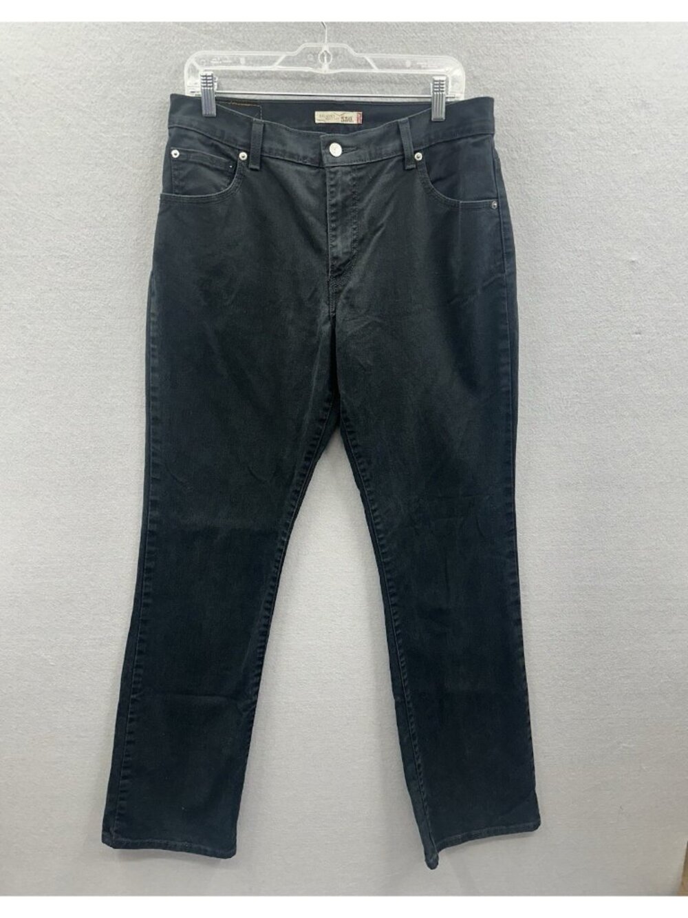 Levis 550 Jeans Womens 12 Tall Black Relaxed Bootcut Stretch Denim Pants 32x33